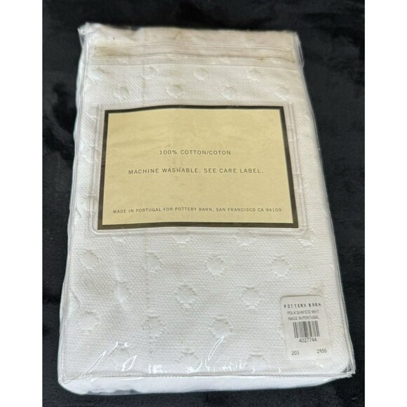 Pottery Barn Polka Dot Matelasse Sham - Standard White - New NIP - Picture 4 of 6